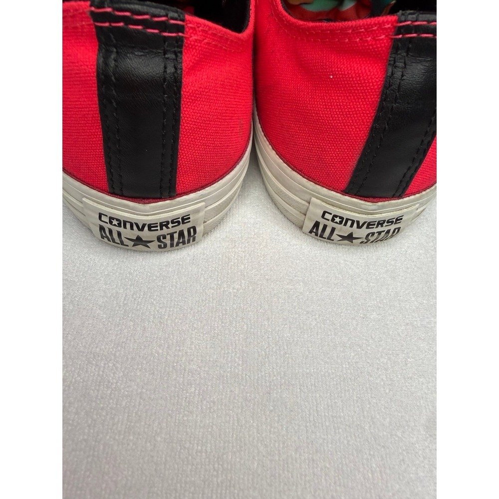 Converse All Star Chuck Taylor Low Top Neon Pink Black Leather Mens 9 Womens 11 - Picture 4 of 9